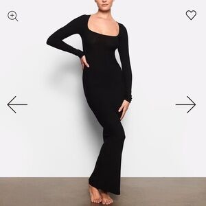 Skims Black Long Sleeve Dress